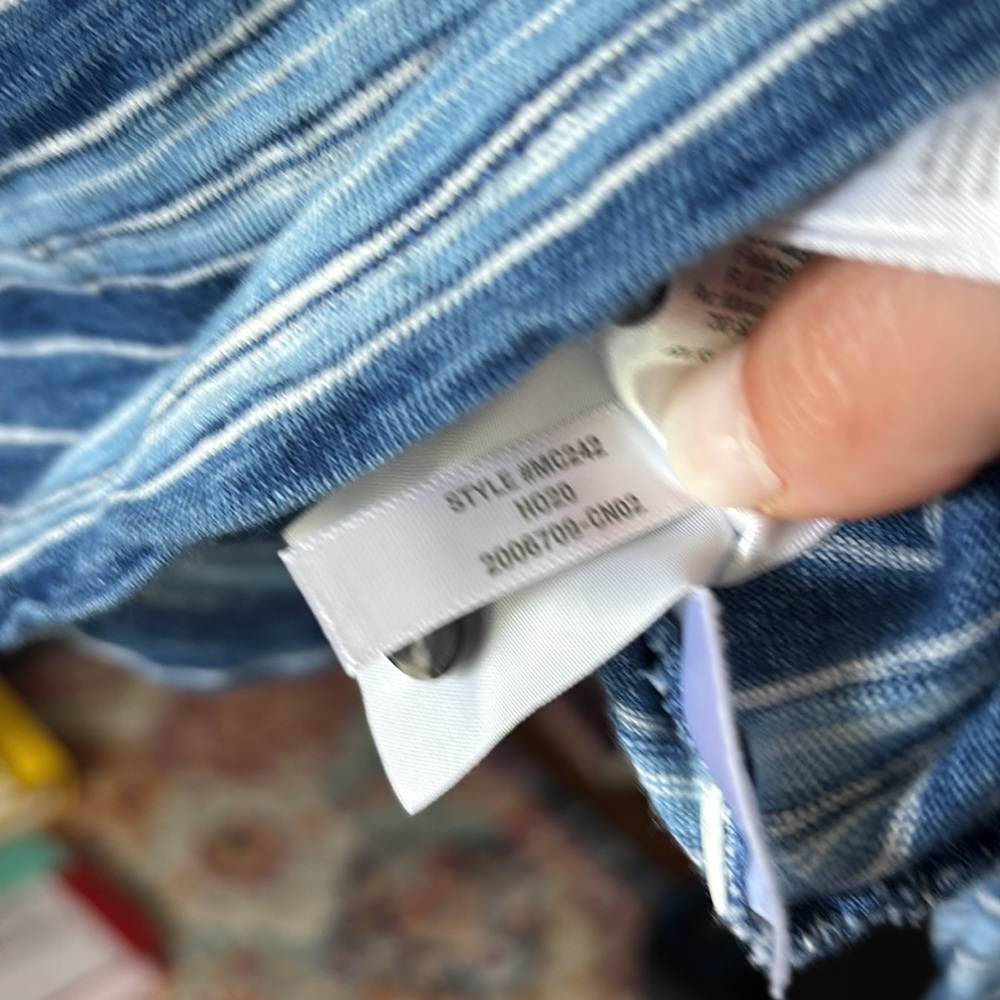 Madewell Navy Striped Button Henley - Picture 8 of 8
